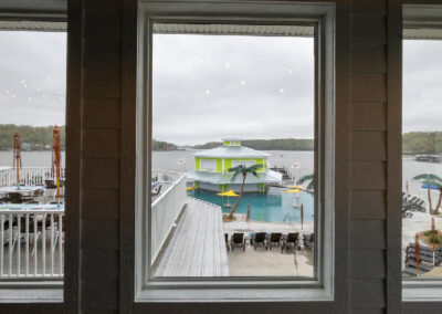Scenic view through clean windows overlooking Lake of the Ozarks