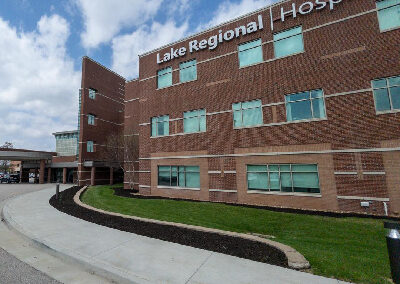 lake regional hospital building exterior cleaned by ClearView Windows