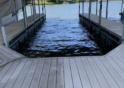 Boat dock cleaned by ClearView Windows at Lake of the Ozarks